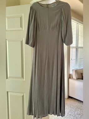 FREIDY grey dress with bishop sleeves